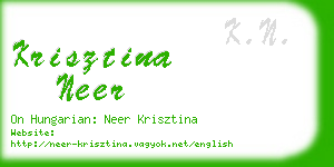 krisztina neer business card